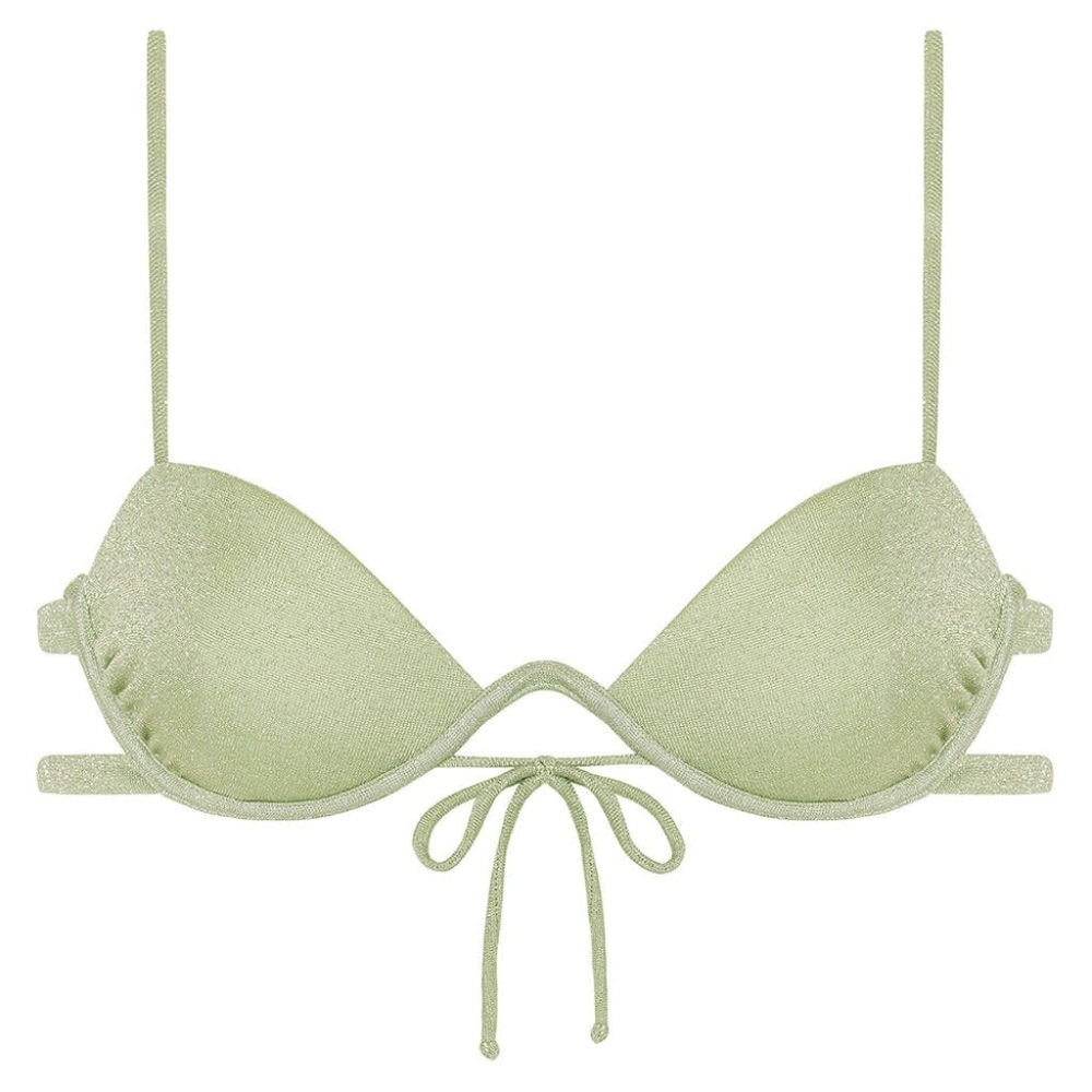 NWT Montce Jade Pastel Pistachio Cream Sparkle Bikini Top